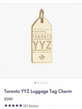 Toronto YYZ Luggage Tag Charm for bracelet or necklace